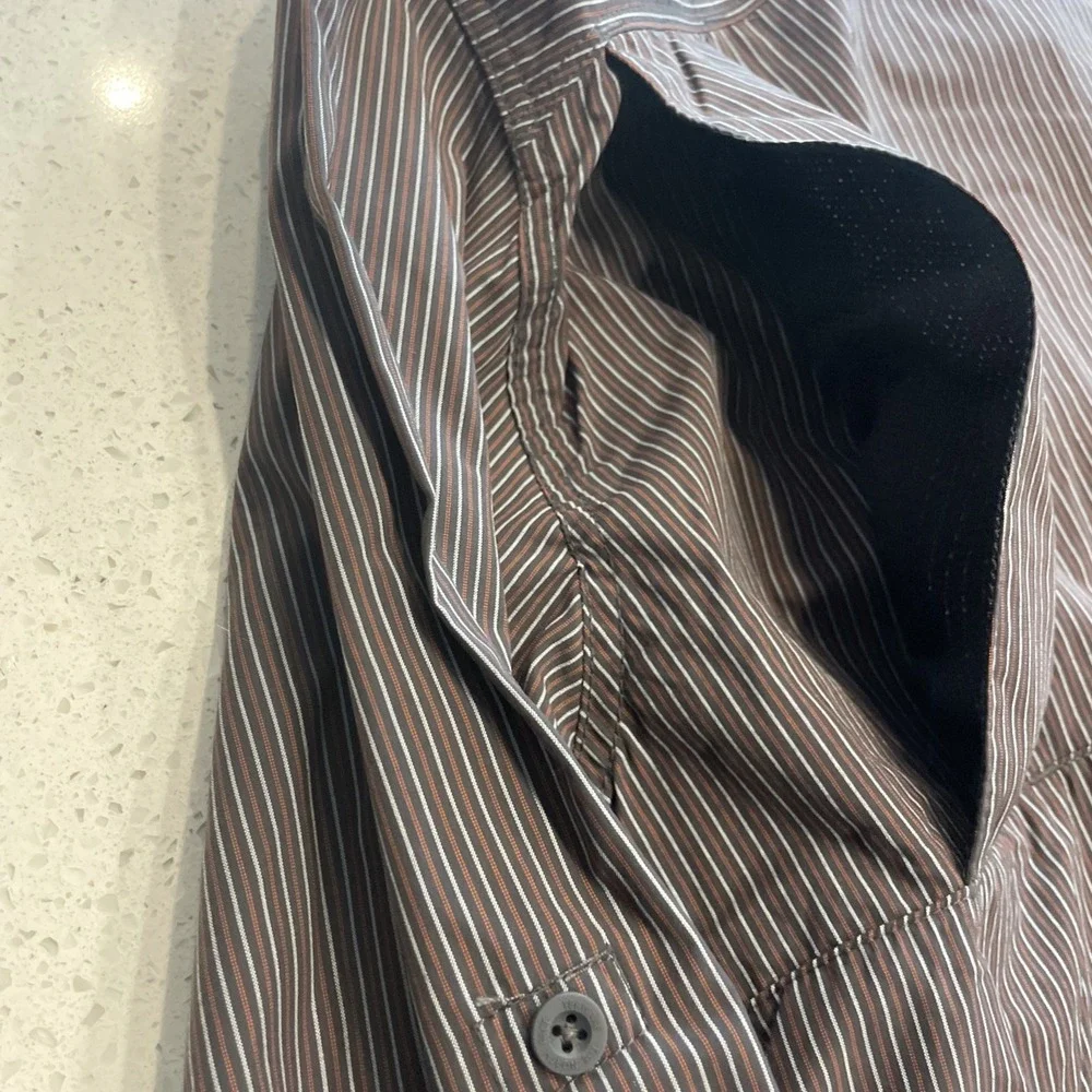NWT The North Face Long Sleeve Boulder Gorge Vaporwick Gray Stripe Men's XXL